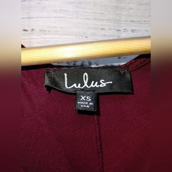 Lulu's Twirl Power Wine Dark Red Swing Dress size XS Basic Office Pockets Trendy - Picture 5 of 7